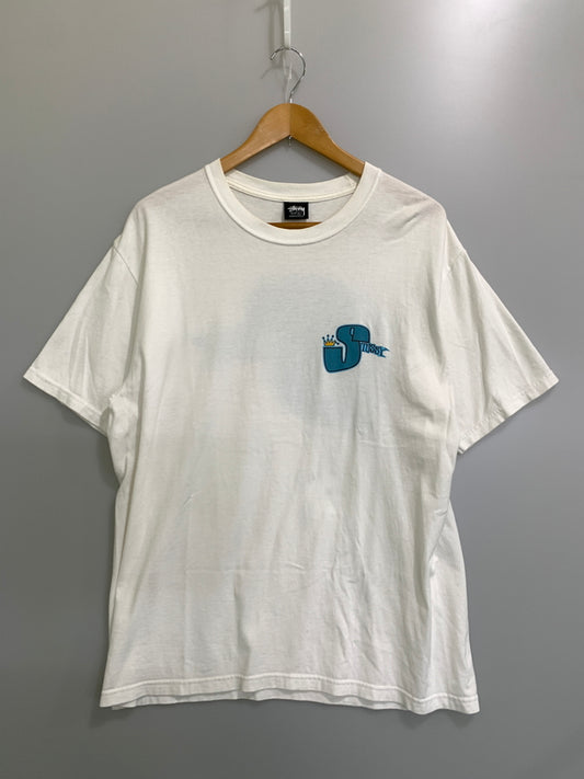 【中古品】【メンズ】 STUSSY ステューシー PHAT SS TEE ファット エスエス ティー メンズ トップス 半袖Tシャツ 142-260908-KS-25-min サイズ：L カラー：ホワイト 万代Net店