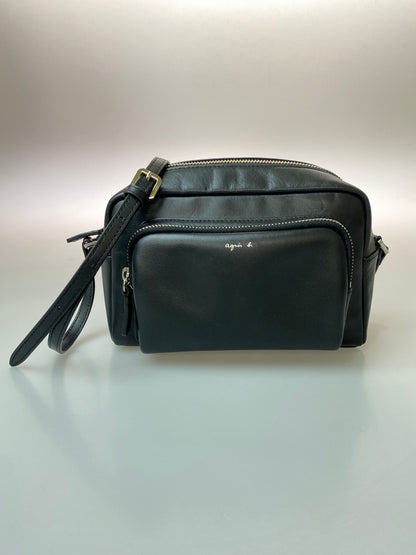 【中古品】【メンズ】 AGNES B アニエスベー LEATHER SHOULDER BAG レザーショルダーバッグ カバン 188-260909-yn-17-min カラー：ブラック 万代Net店