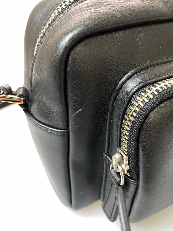 【中古品】【メンズ】 AGNES B アニエスベー LEATHER SHOULDER BAG レザーショルダーバッグ カバン 188-260909-yn-17-min カラー：ブラック 万代Net店
