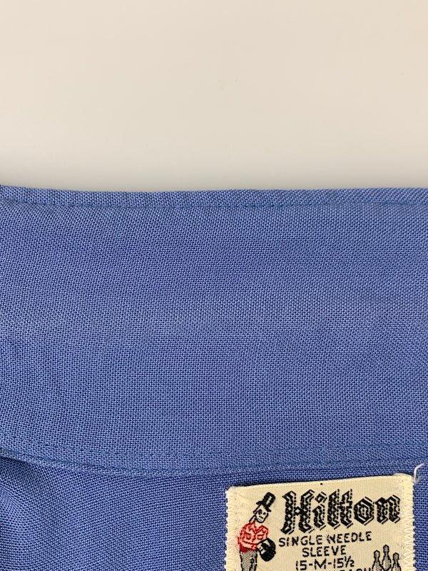 【中古品】【メンズ】 HILTON ヒルトン 60S USA製 BOWLING SHIRT 1960年代 ボウリングシャツ メンズ トップス 半袖シャツ 146-260908-KS-09-min サイズ：M カラー：ブルー 万代Net店