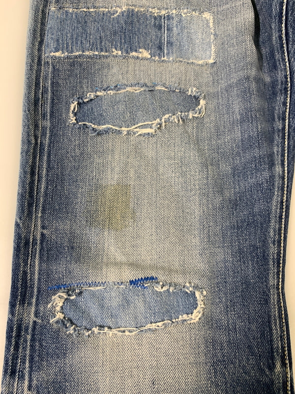 【中古品】【メンズ】 HYSTERIC GLAMOUR ヒステリックグラマー PATCH WORK DENIM PANTS パッチワーク デニムパンツ ボトムス 151-260909-yn-03-min サイズ：34 カラー：インディゴ 万代Net店