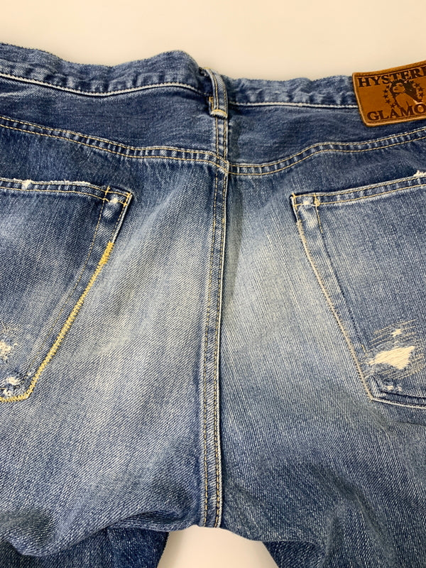 【中古品】【メンズ】 HYSTERIC GLAMOUR ヒステリックグラマー PATCH WORK DENIM PANTS パッチワーク デニムパンツ ボトムス 151-260909-yn-03-min サイズ：34 カラー：インディゴ 万代Net店