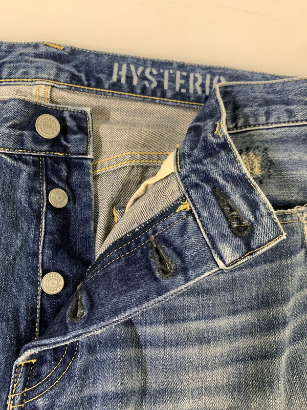 【中古品】【メンズ】 HYSTERIC GLAMOUR ヒステリックグラマー PATCH WORK DENIM PANTS パッチワーク デニムパンツ ボトムス 151-260909-yn-03-min サイズ：34 カラー：インディゴ 万代Net店