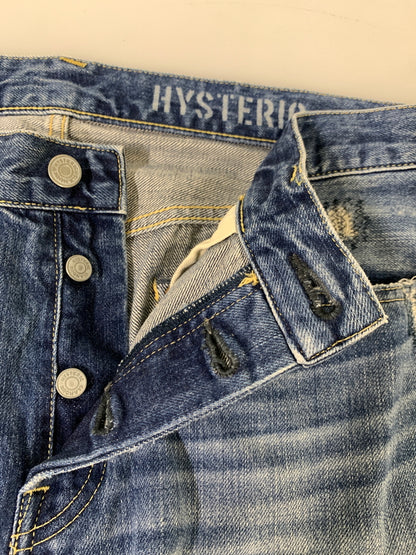 【中古品】【メンズ】 HYSTERIC GLAMOUR ヒステリックグラマー PATCH WORK DENIM PANTS パッチワーク デニムパンツ ボトムス 151-260909-yn-03-min サイズ：34 カラー：インディゴ 万代Net店