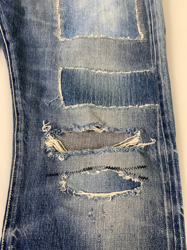 【中古品】【メンズ】 HYSTERIC GLAMOUR ヒステリックグラマー PATCH WORK DENIM PANTS パッチワーク デニムパンツ ボトムス 151-260909-yn-03-min サイズ：34 カラー：インディゴ 万代Net店