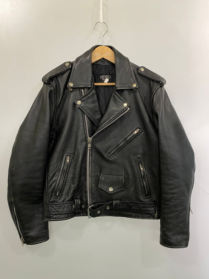 【中古品】【メンズ】 HORN WORKS ホーンワークス DOUBLE RIDERS JACKET ダブルライダースジャケット アウター 145-260909-yn-31-min サイズ：M カラー：ブラック 万代Net店