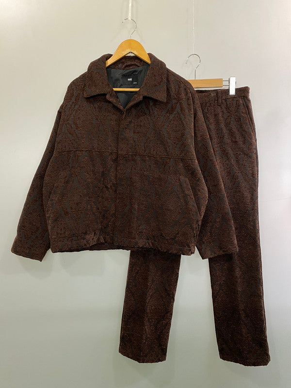 【中古品】【メンズ】 HARE ハレ ダマスクジャガード セットアップ 147-260918-hu-37-min サイズ：M カラー：ブラウン 万代Net店