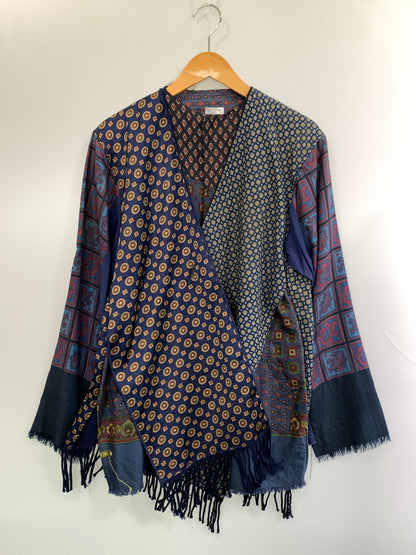 【中古品】【メンズ】 OLD PARK オールド パーク SCARF CARDIGAN ASSORT スカーフ カーディガン アソート トップス 140-260909-jt-11-min サイズ：F カラー：ネイビー系 万代Net店