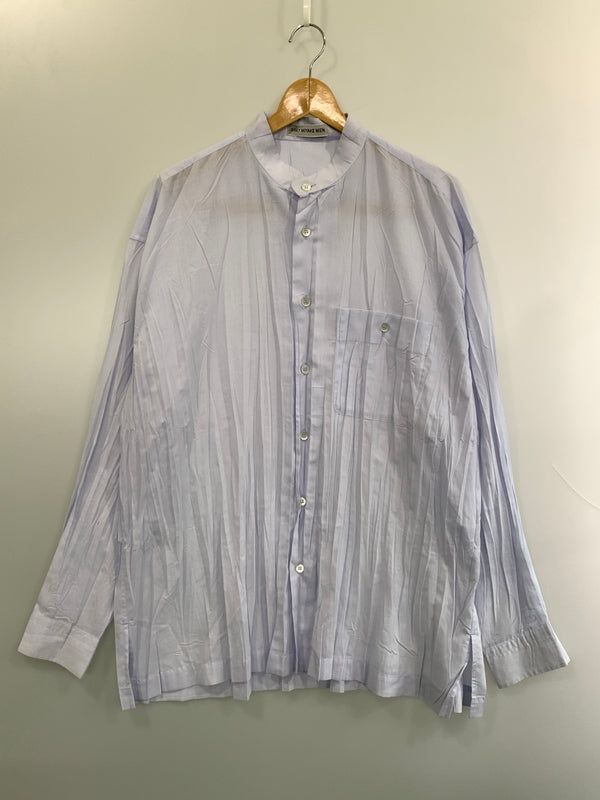 【中古品】【メンズ】 ISSEY MIYAKE MEN イッセイミヤケ メン 98AW PLEATED BAND COLLAR SHIRT ME83-FJ653 98年秋冬 プリーツ バンド カラー シャツ トップス 140-260909-jt-09-min サイズ：XL カラー：ライトパープル 万代Net店