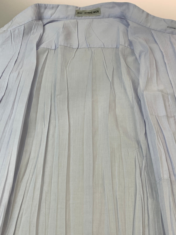 【中古品】【メンズ】 ISSEY MIYAKE MEN イッセイミヤケ メン 98AW PLEATED BAND COLLAR SHIRT ME83-FJ653 98年秋冬 プリーツ バンド カラー シャツ トップス 140-260909-jt-09-min サイズ：XL カラー：ライトパープル 万代Net店
