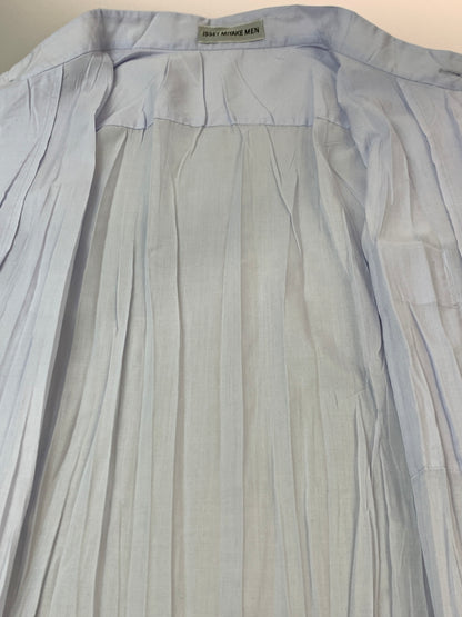 【中古品】【メンズ】 ISSEY MIYAKE MEN イッセイミヤケ メン 98AW PLEATED BAND COLLAR SHIRT ME83-FJ653 98年秋冬 プリーツ バンド カラー シャツ トップス 140-260909-jt-09-min サイズ：XL カラー：ライトパープル 万代Net店