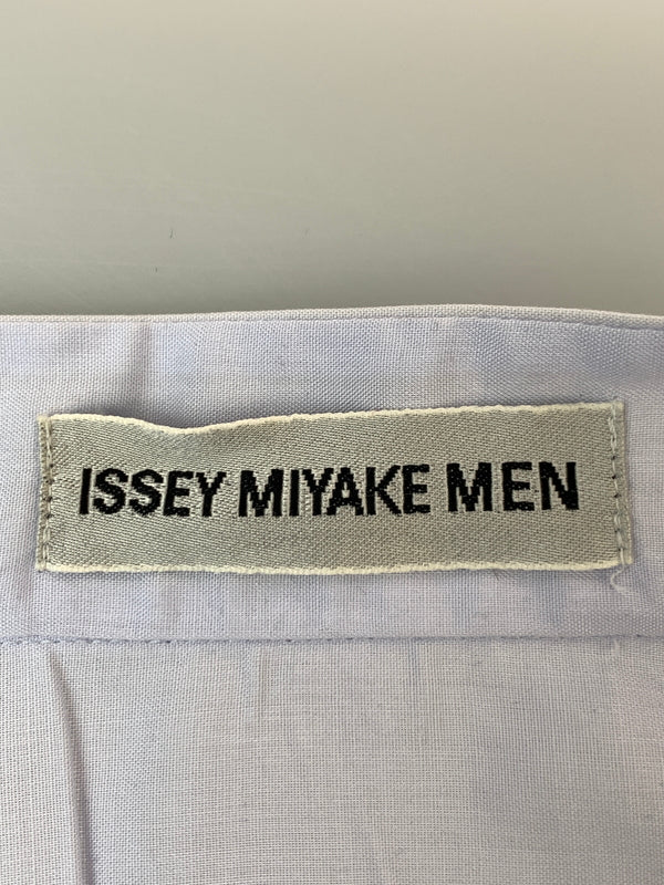 【中古品】【メンズ】 ISSEY MIYAKE MEN イッセイミヤケ メン 98AW PLEATED BAND COLLAR SHIRT ME83-FJ653 98年秋冬 プリーツ バンド カラー シャツ トップス 140-260909-jt-09-min サイズ：XL カラー：ライトパープル 万代Net店