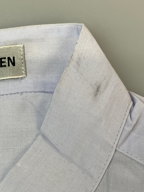 【中古品】【メンズ】 ISSEY MIYAKE MEN イッセイミヤケ メン 98AW PLEATED BAND COLLAR SHIRT ME83-FJ653 98年秋冬 プリーツ バンド カラー シャツ トップス 140-260909-jt-09-min サイズ：XL カラー：ライトパープル 万代Net店