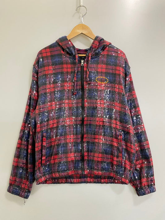 【中古品】【メンズ】 AFB HOODED SPANGLE FLANNEL JACKET フーデッド スパングル フランネル ジャケット フーディ 142-260910-hu-05-min サイズ：M カラー：レッド/ブラック/ネイビー（チェック） 万代Net店