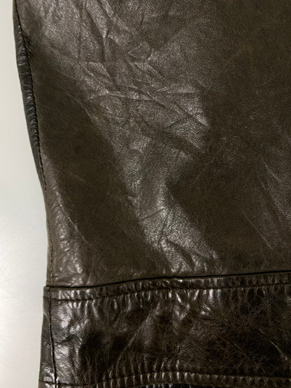 【現状渡し品】【メンズ】 GANT RUGGER ガント ラガー LEATHER JACKET レザージャケット アウター 146-260909-jt-33-min サイズ：L カラー：ブラウン 万代Net店