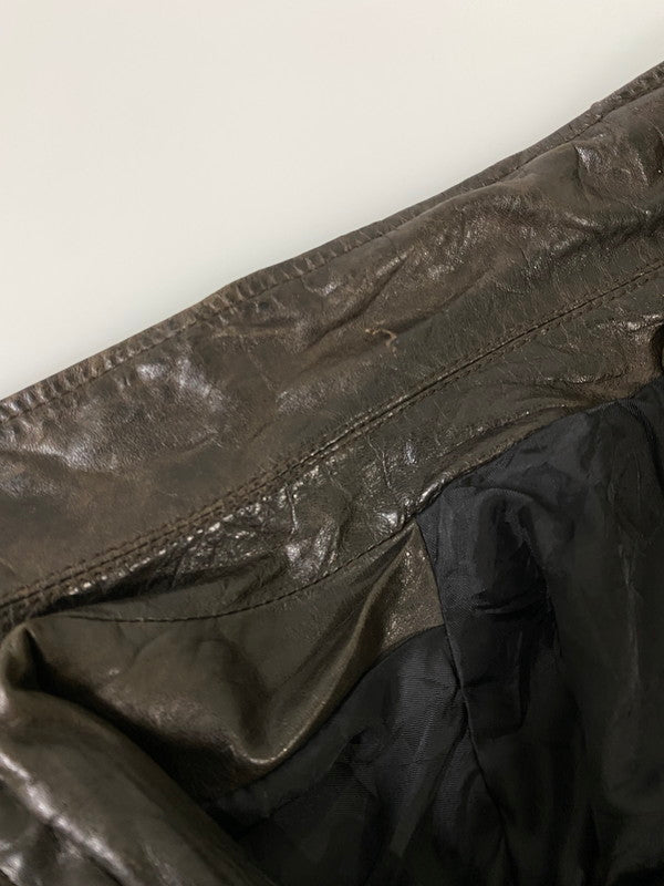 【現状渡し品】【メンズ】 GANT RUGGER ガント ラガー LEATHER JACKET レザージャケット アウター 146-260909-jt-33-min サイズ：L カラー：ブラウン 万代Net店