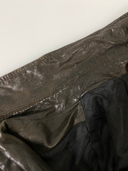 【現状渡し品】【メンズ】 GANT RUGGER ガント ラガー LEATHER JACKET レザージャケット アウター 146-260909-jt-33-min サイズ：L カラー：ブラウン 万代Net店