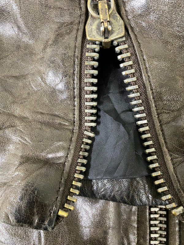 【現状渡し品】【メンズ】 GANT RUGGER ガント ラガー LEATHER JACKET レザージャケット アウター 146-260909-jt-33-min サイズ：L カラー：ブラウン 万代Net店