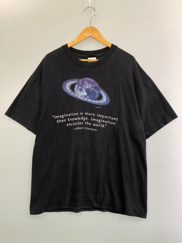 【中古品】【メンズ】 ALBERT EINSTEIN アルベルト アインシュタイン 90'S PRINT TEE 90年代 プリント Tシャツ トップス 146-260909-jt-14-min サイズ：XL カラー：ブラック 万代Net店