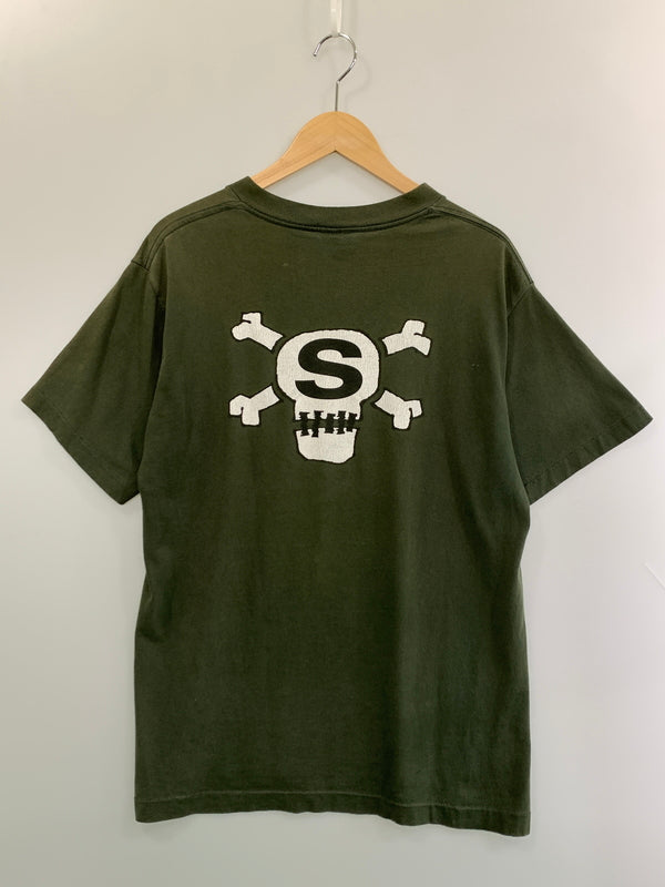 【中古品】【メンズ】 STUSSY ステューシー S SCULL PRINT TEE スカル プリント Tシャツ トップス 142-260909-jt-13-min サイズ：サイズ不明 下記参照 カラー：オリーブ 万代Net店