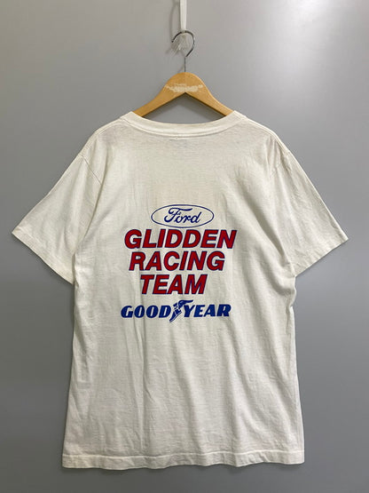 【中古品】【メンズ】 BOB GLIDDEN ボブ グライデン 90S RACING SHIRT 90年代 レーシング シャツ Tシャツ トップス 146-260909-jt-26-min サイズ：L カラー：ホワイト 万代Net店