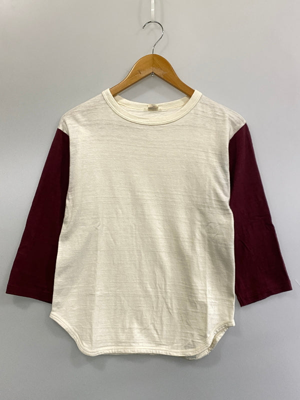 【中古品】【メンズ】 WAREHOUSE ウエアハウス RAGLAN SHIRT ラグランシャツ Tシャツ トップス 145-260922-hu-25-min サイズ：S カラー：ホワイト/ボルドー 万代Net店