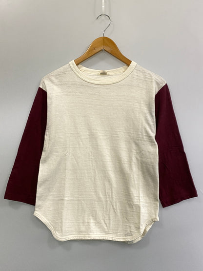 【中古品】【メンズ】 WAREHOUSE ウエアハウス RAGLAN SHIRT ラグランシャツ Tシャツ トップス 145-260922-hu-25-min サイズ：S カラー：ホワイト/ボルドー 万代Net店