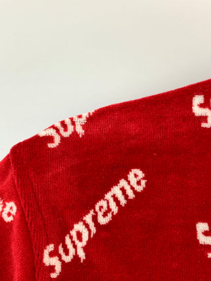 【中古品】【メンズ】 SUPREME シュプリーム VELOUR DIAGONAL LOGO ベロア ダイアガナル ロゴ トップス NR101837 149-260909-jt-06-min サイズ：M カラー：レッド 万代Net店
