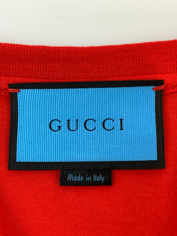 【中古品】【メンズ】 GUCCIグッチ 2017年 春夏 GHOST TEE ゴースト Tシャツ トップス 141-260909-jt-02-min サイズ：S カラー：レッド 万代Net店
