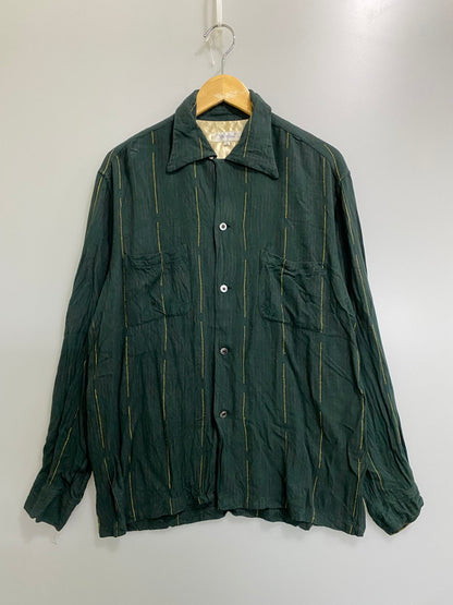 【現状渡し品】【メンズ】 OR GLORY オアグローリー カスリ柄シャツ トップス 140-260909-jt-30-min サイズ：L カラー：モスグリーン 万代Net店