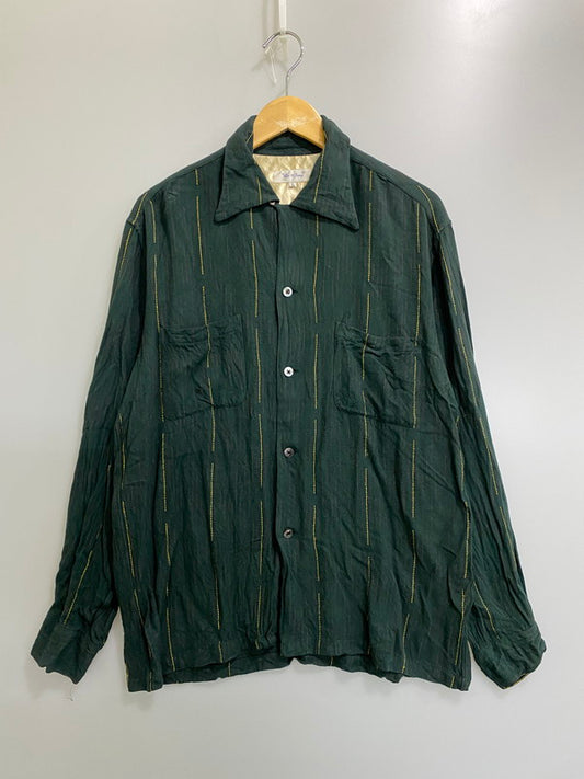【現状渡し品】【メンズ】 OR GLORY オアグローリー カスリ柄シャツ トップス 140-260909-jt-30-min サイズ：L カラー：モスグリーン 万代Net店
