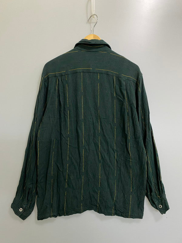 【現状渡し品】【メンズ】 OR GLORY オアグローリー カスリ柄シャツ トップス 140-260909-jt-30-min サイズ：L カラー：モスグリーン 万代Net店