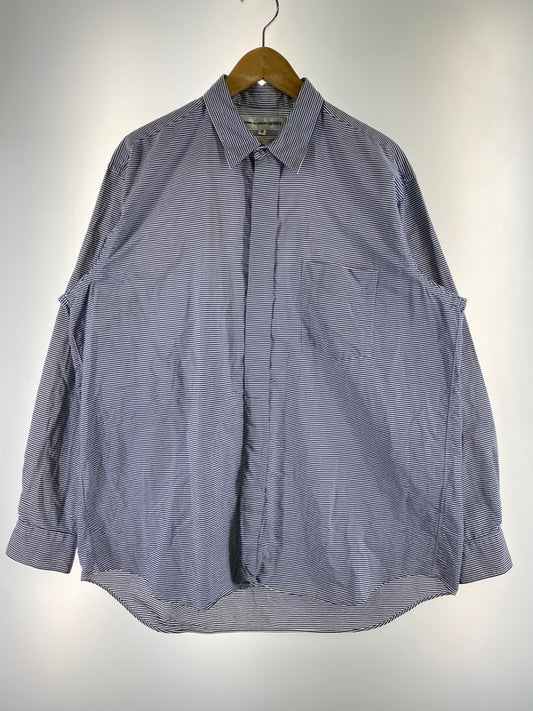 【現状渡し品】【メンズ】 COMME DES GARCONS SHIRT コムデギャルソンシャツ SNAP SHIRT スナップシャツ 長袖シャツ LS 140-260910-ta-18-min サイズ：M カラー：ブルー/ホワイト 万代Net店