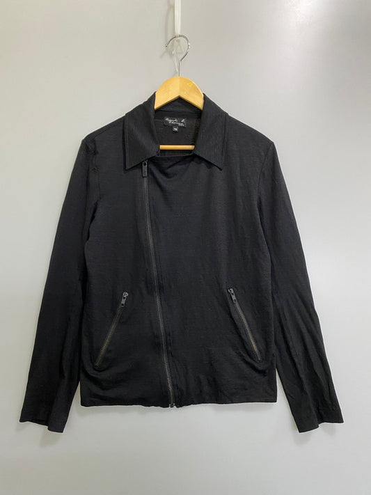 【中古品】【メンズ】 AGNES B. HOMME アニエスベー ZIP SHIRT ジップ シャツ トップス 141-260909-jt-32-min サイズ：T０ カラー：ブラック 万代Net店