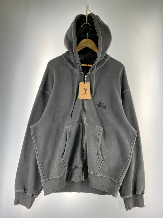 【中古品】【メンズ】 STUSSY ステューシー BASIC STUSSY PIGDYED ZIP HOODIE 1975001 ベーシック ピグダイド ジップ フーディー パーカー LS 142-260910-ta-22-min サイズ：XL カラー：グレー 万代Net店