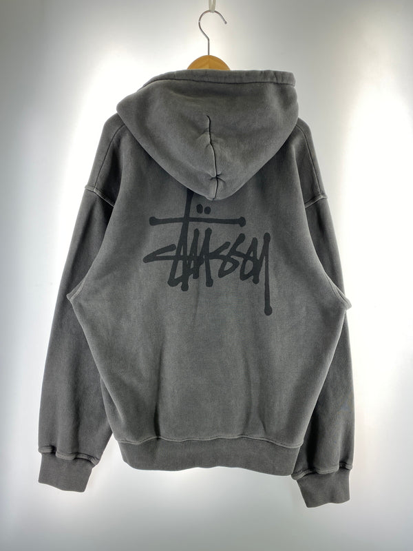 【中古品】【メンズ】 STUSSY ステューシー BASIC STUSSY PIGDYED ZIP HOODIE 1975001 ベーシック ピグダイド ジップ フーディー パーカー LS 142-260910-ta-22-min サイズ：XL カラー：グレー 万代Net店