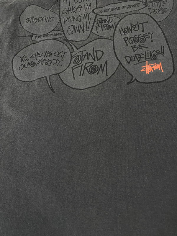 【中古品】【メンズ】 STUSSY ステューシー MESSAGE LOGO TEE メッセージ ロゴ Tシャツ トップス 142-260909-jt-36-min サイズ：XL カラー：グレー 万代Net店