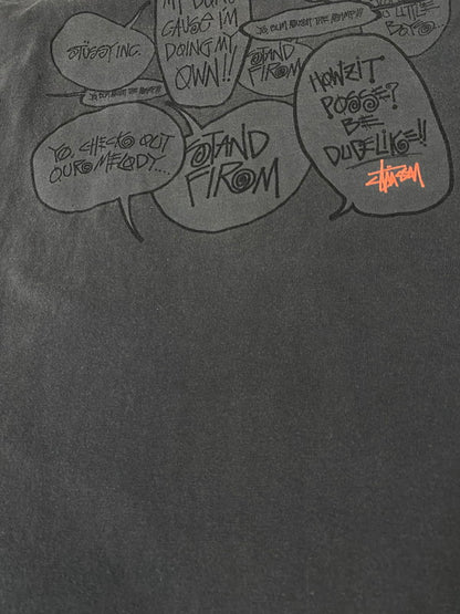 【中古品】【メンズ】 STUSSY ステューシー MESSAGE LOGO TEE メッセージ ロゴ Tシャツ トップス 142-260909-jt-36-min サイズ：XL カラー：グレー 万代Net店