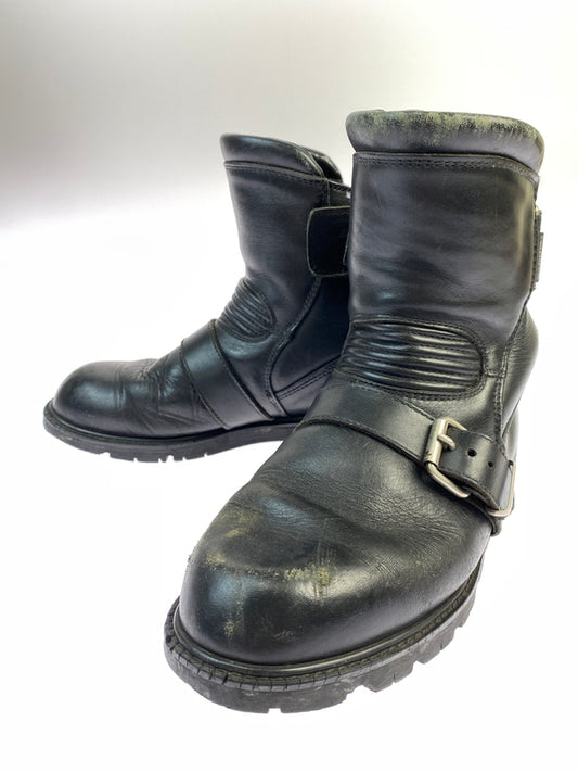 【中古品】【メンズ】 KADOYA カドヤ BLACK ANKLE ブラック アンクル バイク用 レザー ショートブーツ メンズ 靴 ライダー 165-260911-em-12-min カラー：ブラック 万代Net店