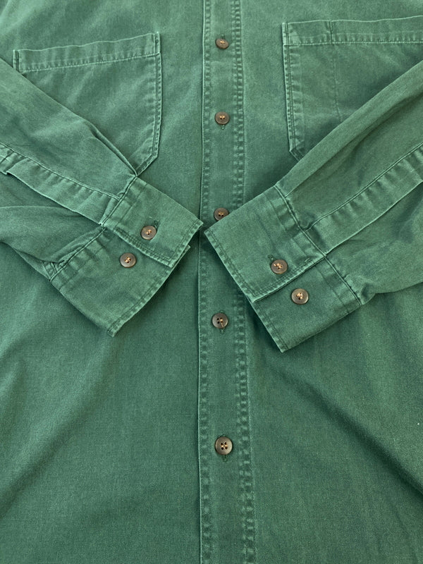 【中古品】【メンズ】 OLD GAP オールドギャップ COTTON SHIRT コットンシャツ 長袖 ロングスリーブ 146-260912-hu-67-min サイズ：M カラー：グリーン 万代Net店