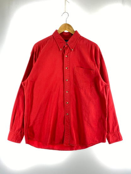 【中古品】【メンズ】 OLD GAP オールドギャップ COTTON SHIRT コットンシャツ 長袖シャツ ロングスリーブ 146-260912-hu-64-min サイズ：L カラー：レッド 万代Net店