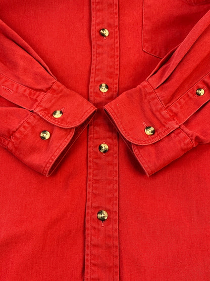 【中古品】【メンズ】 OLD GAP オールドギャップ COTTON SHIRT コットンシャツ 長袖シャツ ロングスリーブ 146-260912-hu-64-min サイズ：L カラー：レッド 万代Net店