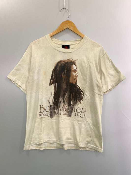 【中古品】【メンズ】 BOB MARLEY 00S RASTAMAN LIVE UP SSTEE ボブ・マーリー プリント ショートスリーブ 半袖Tシャツ メンズ トップス ライブT 146-260911-em-46-min サイズ：M カラー：アイボリー系 万代Net店