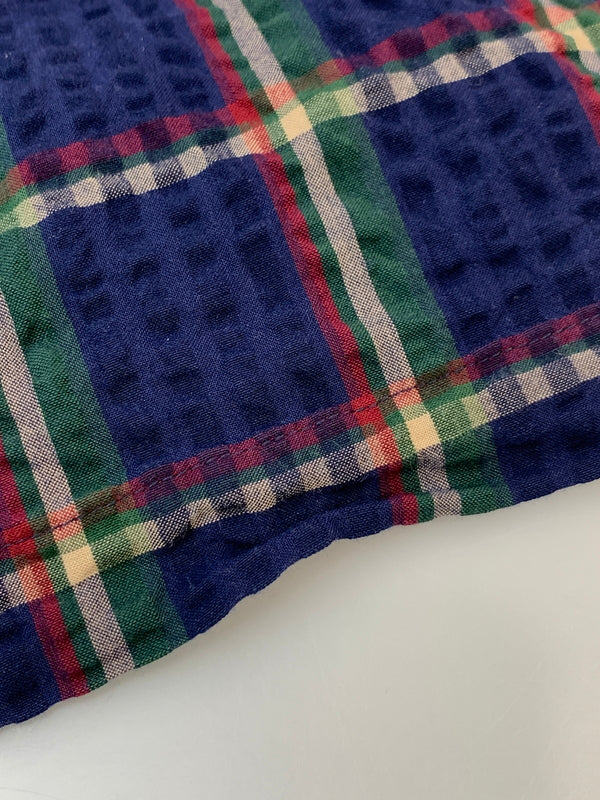 【中古品】【メンズ】 XLARGE エクストララージ EMBROIDERED SS PLAID SHIRT エンブロイデッド 半袖 チェックシャツ トップス 142-260909-jt-16-min サイズ：XL カラー：ネイビー系 チェック 万代Net店