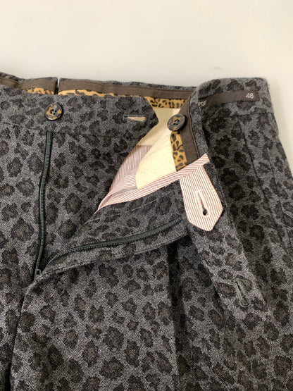 【中古品】【メンズ】 PT01 ピーティーゼロウーノ PREPPY FIT LEOPARD SLACKS レッピー フィット レオパード スラックス パンツ ボトムス 152-260912-hu-05-min サイズ：46 カラー：グレー/ブラック（ヒョウ柄） 万代Net店