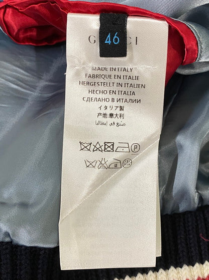 【中古品】【メンズ】 GUCCI グッチ 2017秋冬 BOMBER JACKET 453812 ボンバージャケット アウター 141-260910-jt-01-min サイズ：46 カラー：ネイビー系 万代Net店