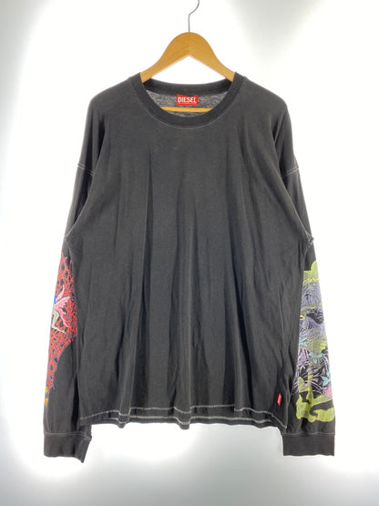 【中古品】【メンズ】 DIESEL ディーゼル T-BOX-LS-R4 長袖 Tシャツ ロングスリーブ 141-260912-hu-54-min サイズ：L カラー：ブラック（色あせ） 万代Net店