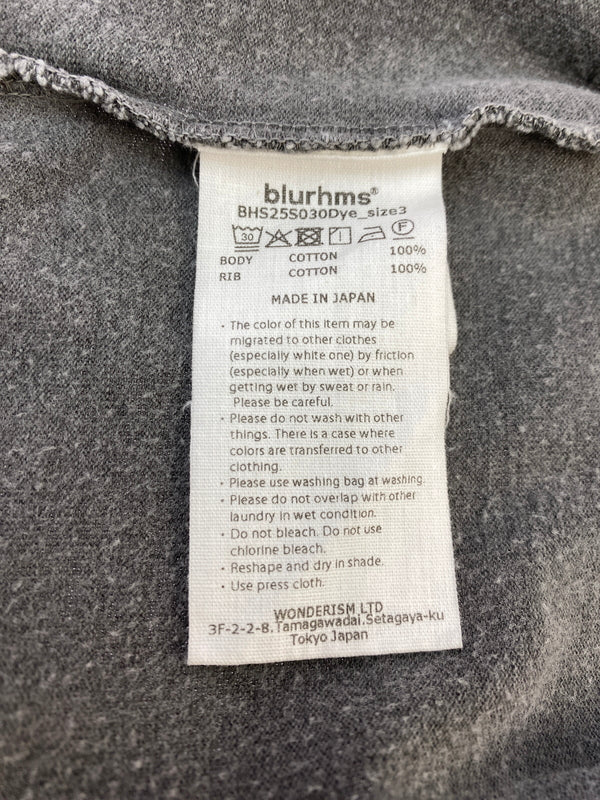 【中古品】【メンズ】 BLURHMS ブラームス DYE HOLLOW YARN PLAIN TEE BH25S030 ダイホローヤーンプレーンティー 半袖Tシャツ SSTEE 140-260910-ta-15-min サイズ：3 カラー：グレー系 万代Net店