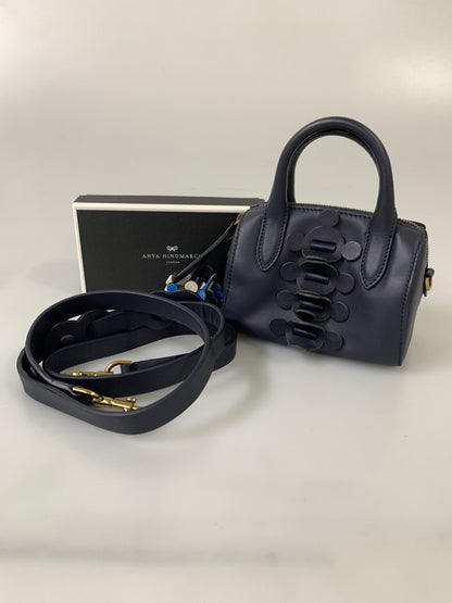 【中古品】【レディース】 ANYA HINDMARCH アニヤ・ハインドマーチ HAND BAG ハンドバッグ レディース ミニ カバン 鞄 ショルダーバッグ 188-260913-em-17-min カラー：ネイビー 万代Net店