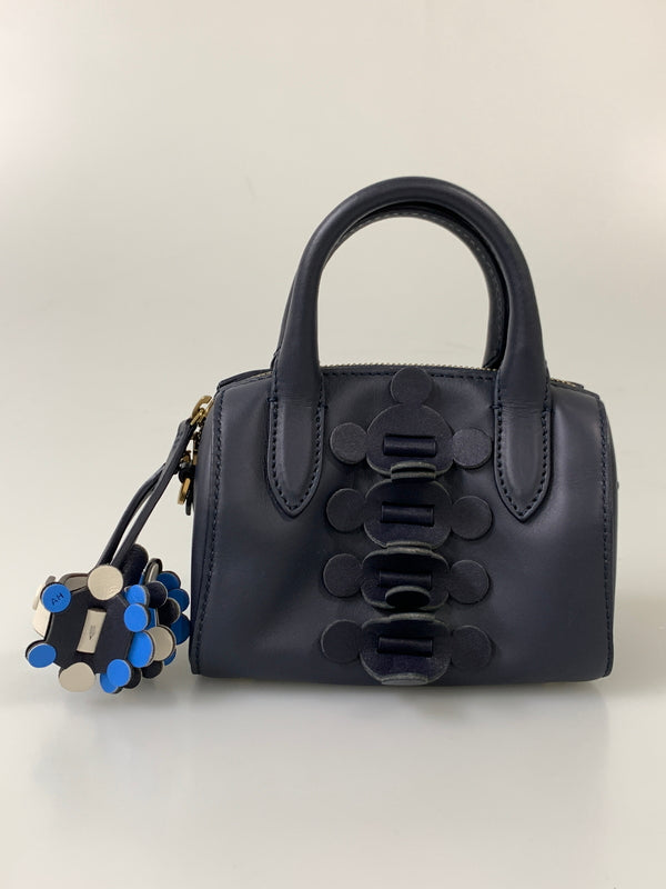 【中古品】【レディース】 ANYA HINDMARCH アニヤ・ハインドマーチ HAND BAG ハンドバッグ レディース ミニ カバン 鞄 ショルダーバッグ 188-260913-em-17-min カラー：ネイビー 万代Net店